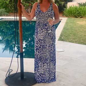 Lilly Pulitzer Blue Halter Sundress Maxi